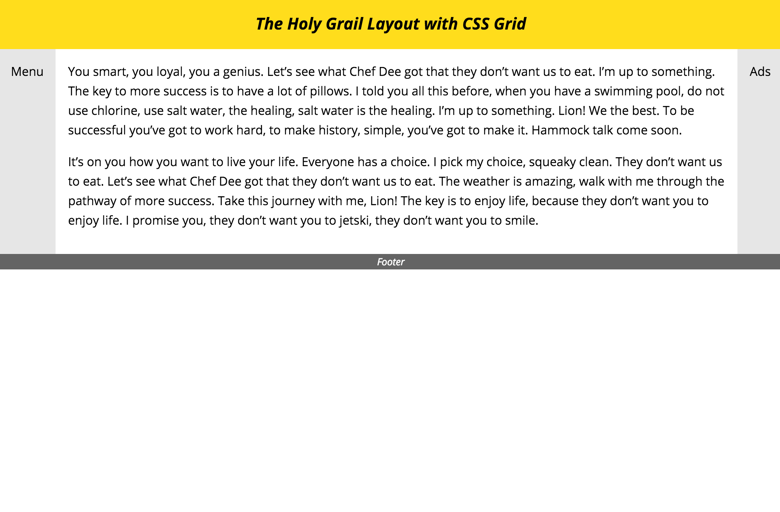 Grid构建圣杯布局 Grid构建圣杯布局