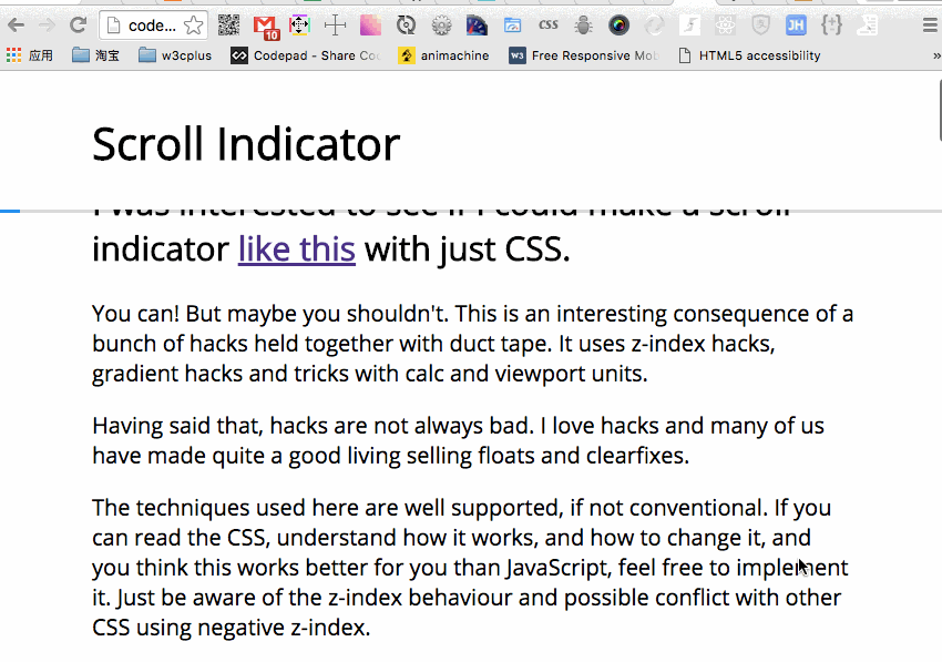 Scroll Indicator