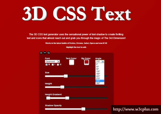 3D CSS Text