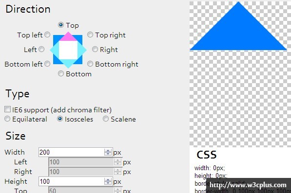 CSS triangle generator