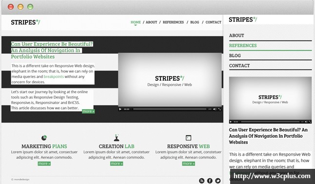 Stripes - Responsive Web Design PSD