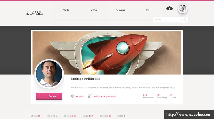 Dribbble - Web Redesign Concept